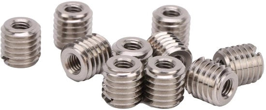 Set di 10 Stuvi per Beviti in Acciaio Inossidabile - M5x0,8 Mm/M10x1,5 Mm - 10 Mm di Lunghezza - Stuvi con Boccole - Riparazione di Cavi - Bocchelli con Boccole