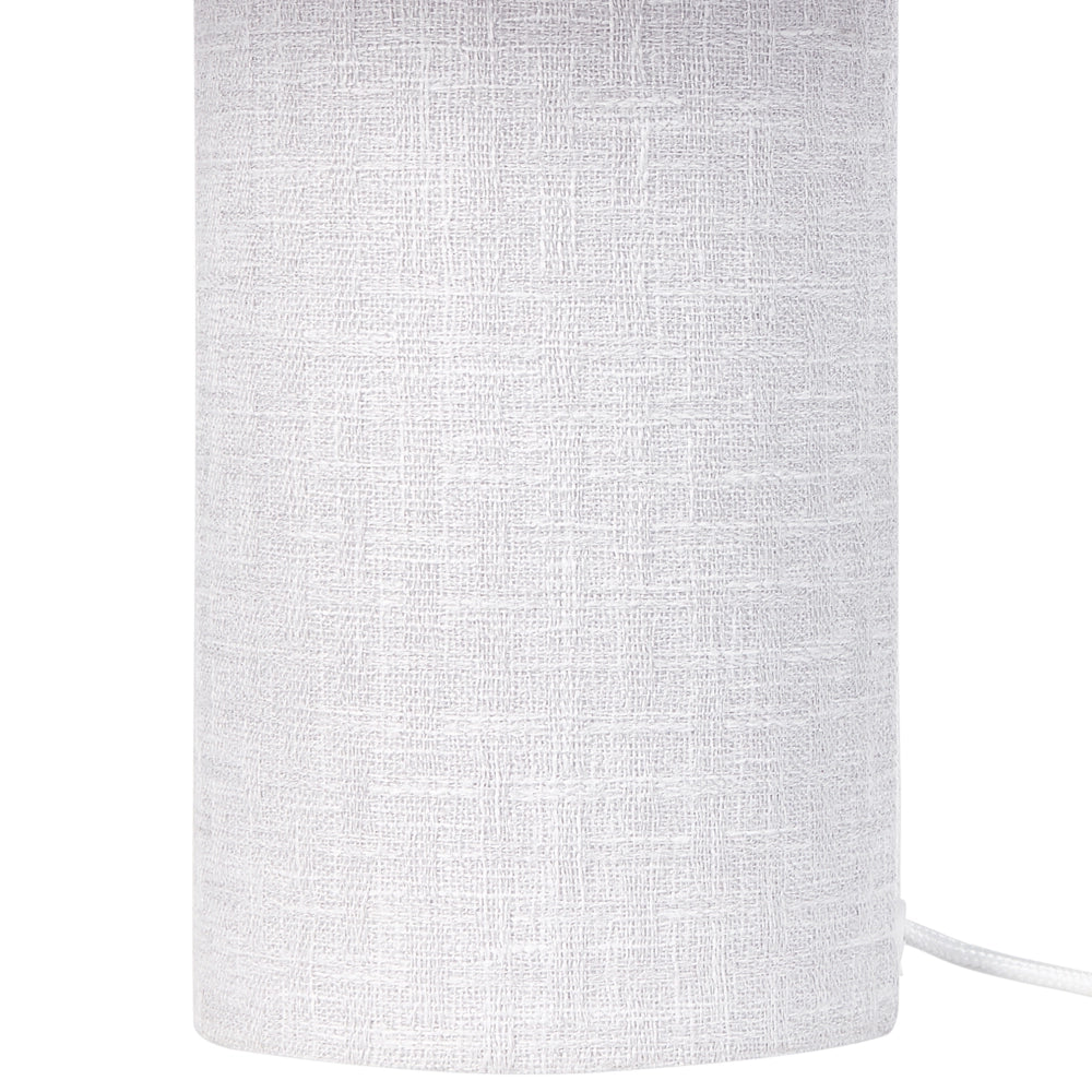 Lampada da tavolo da comodino Grigio Base in cotone e lino Tessuto Paralume a tamburo 30 cm Stile moderno Soggiorno Camera da letto