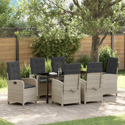 Set da Pranzo per Giardino 7 pcs Grigio chiaro polyrattan 3380299