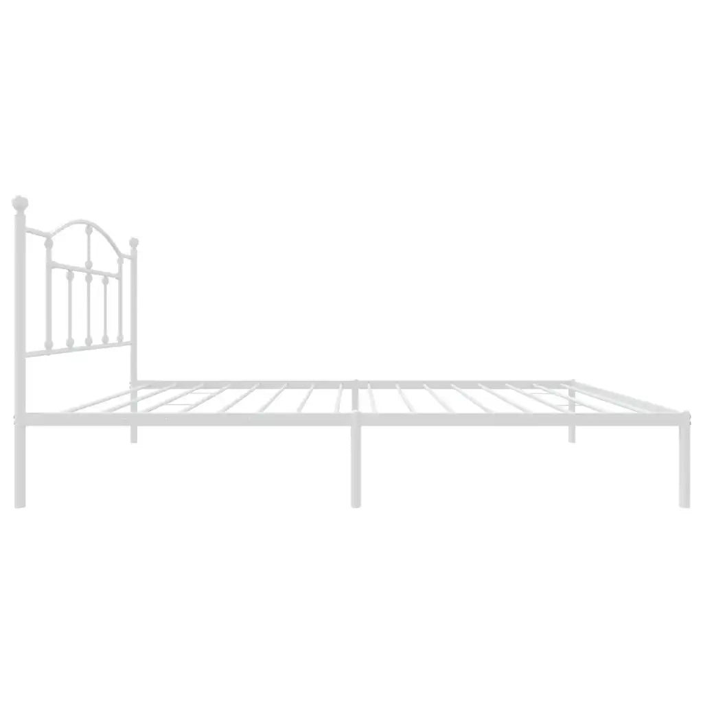 Letto singolo | Letto per adulti | Giroletto con Testiera Metallo Bianco 107x203 cm