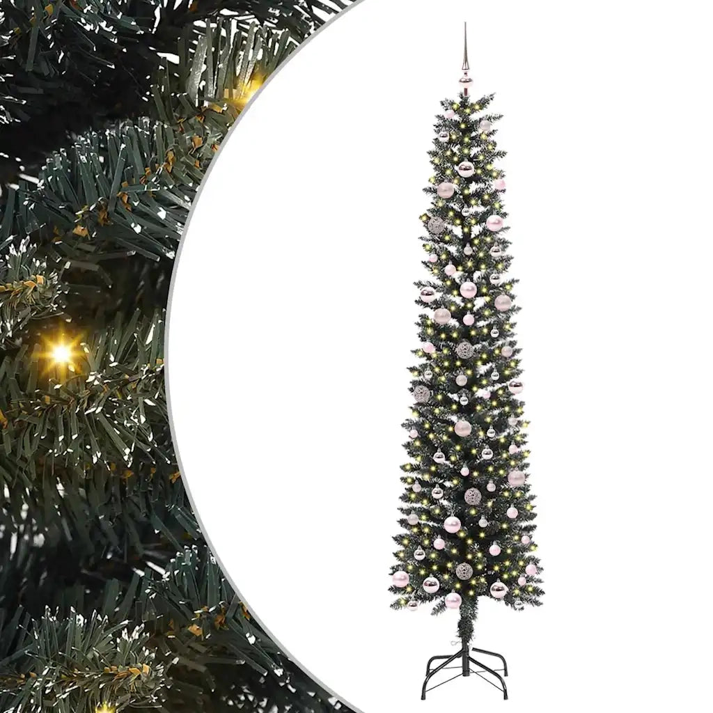 Albero di Natale Artificiale-Albero Natalizio con 300 LED Verde 240 cm 892441