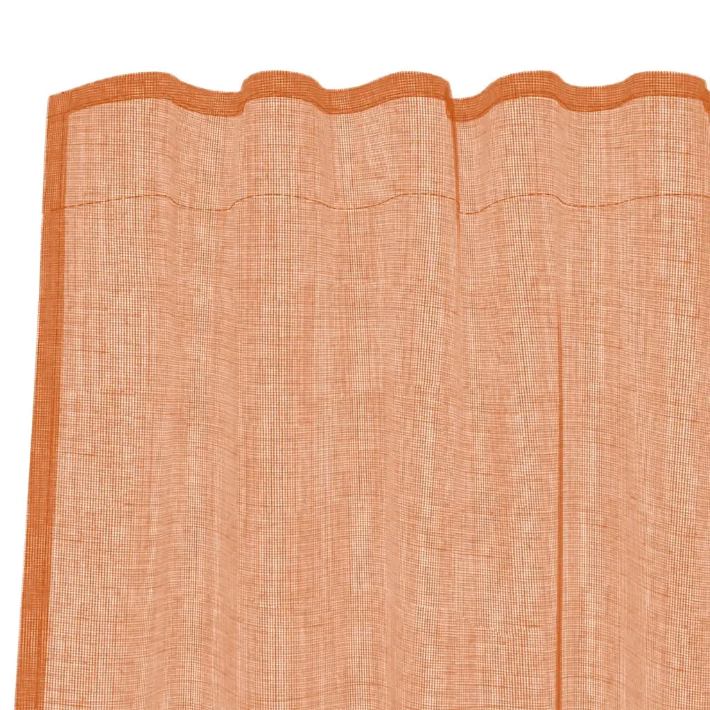 Tende in Voile con Tasche per Aste 2 pz Terracotta