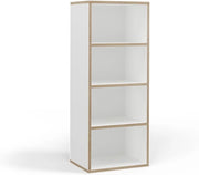 Libreria Tetrix, Bianco, 40 x 100 cm con 4 scomparti, adatto per riporre libri e oggetti decorativi
