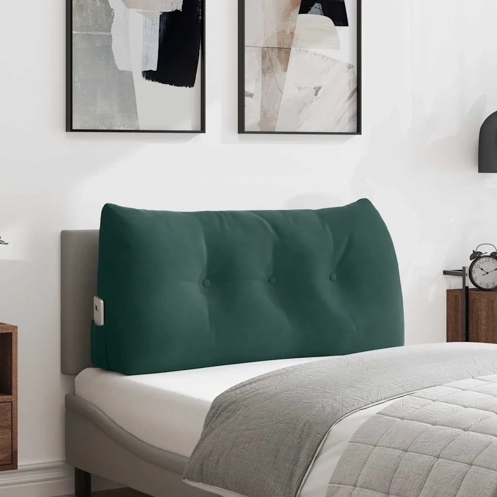 Cuscino per Schiena | Cuscino dorsale Verde Scuro 100 x 24 x 50 cm Velluto