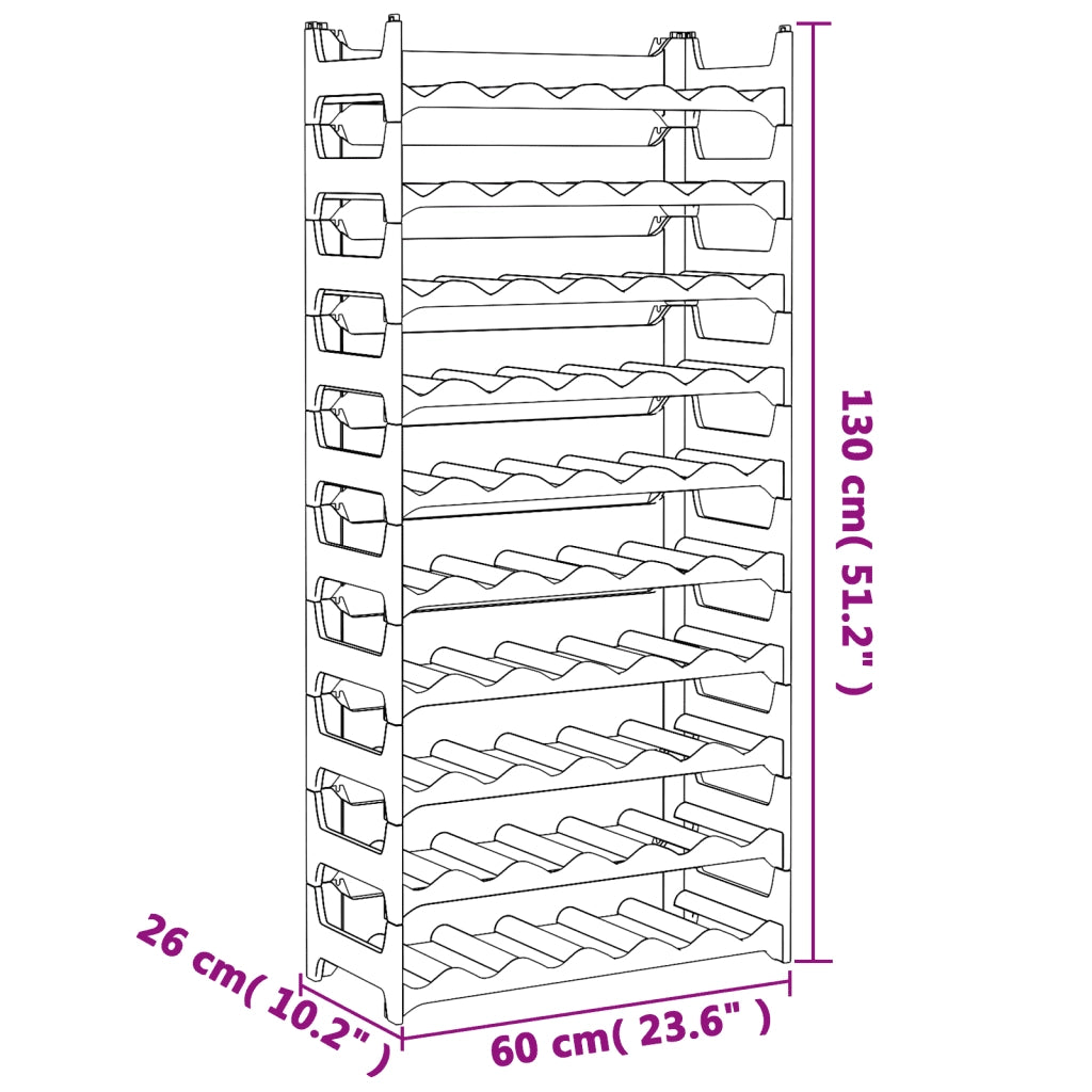 Portabottiglie per 60 Bottiglie in PP Impilabile CFW6714785