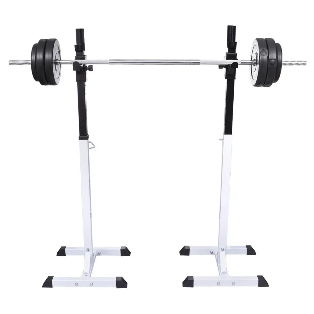 Supporto per bilanciere da sollevamento pesi a 12 livelli bianco/nero 02_0000727