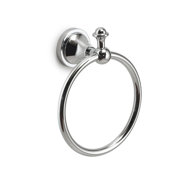 PORTA SALVIETTE AD ANELLO DA PARETE IN ACCIAIO INOX CROMATO MODELLO NEVIS - DIM. CM (LXPXH): 18X8,2X21 - CROMATO  - GDY