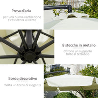 Ombrellone da Giardino Decentrato Ø265x265 cm in Metallo e Poliestere Beige