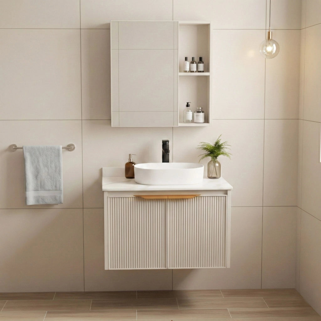 Set Di Mobili Da Bagno Con Top Marti 60cm Beige