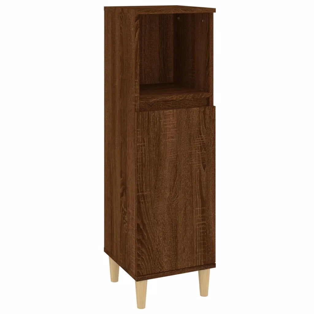 Set Mobili da Bagno 3 pz Rovere Marrone in Legno Multistrato 3185542