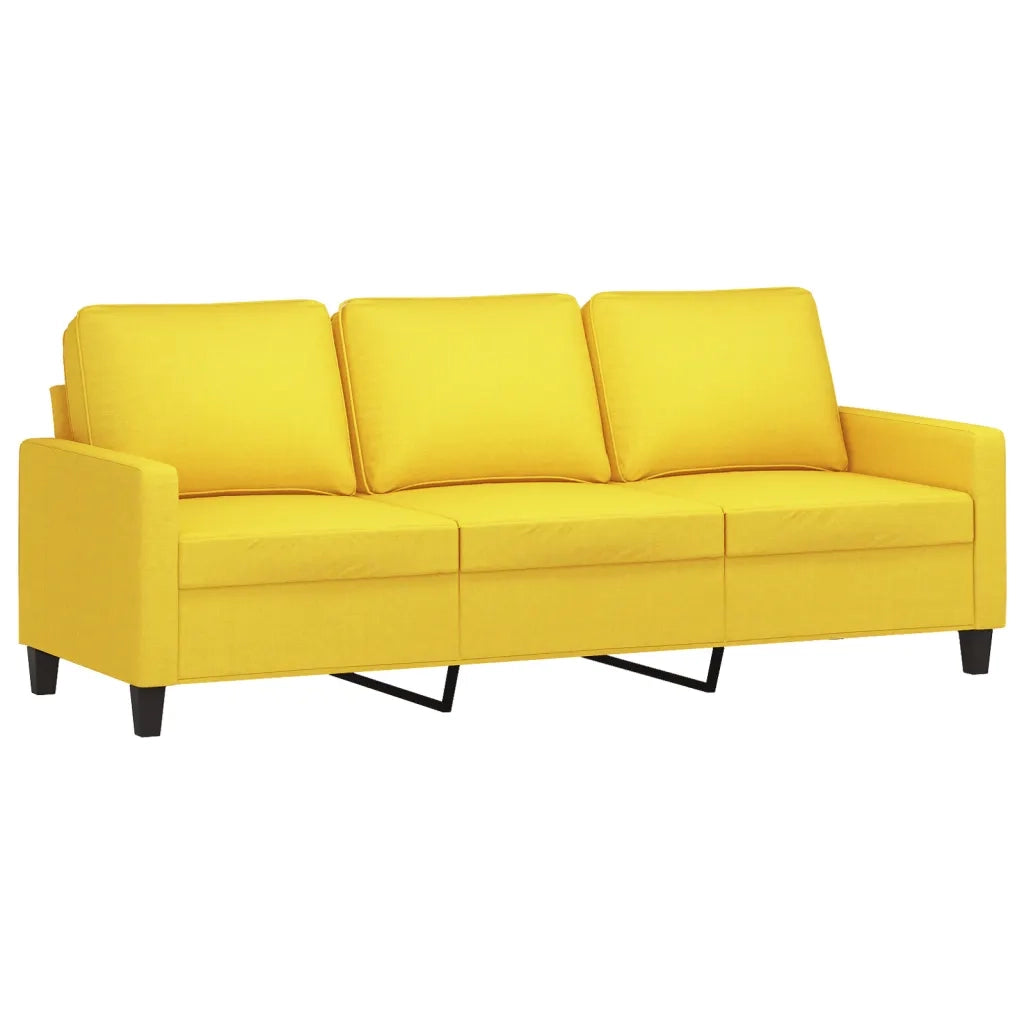 Set di Divani 2 pz con Cuscini Giallo Chiaro in Tessuto 3201465