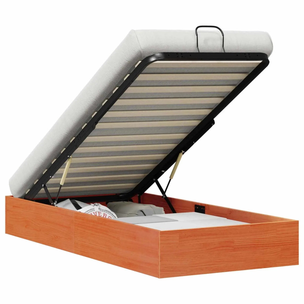 Telaio del Letto Ottomano con Ripostiglio Marrone Cera 3418764