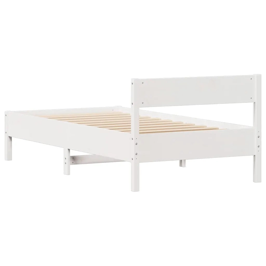Letto senza Materasso Bianco 90x200 cm Legno Massello di Pino 3301759
