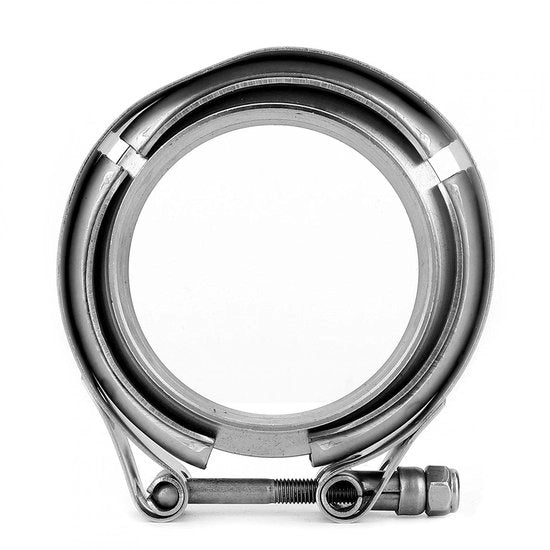 Sistema di scarico Turbo 2,75 pollici - Acciaio inossidabile - V-banda - Kit di flange - Kit di attacco - Resistente alla corrosione - Sistema di scarico