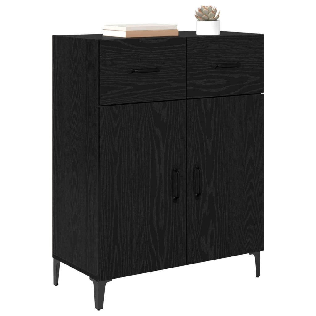 Credenza Rovere Nero 69,5 x 34 x 90 cm Legno multistrato 880681