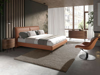 Comò in noce e acciaio nero