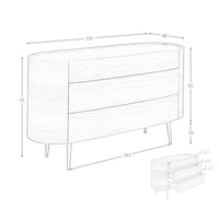 Comò in noce e acciaio nero