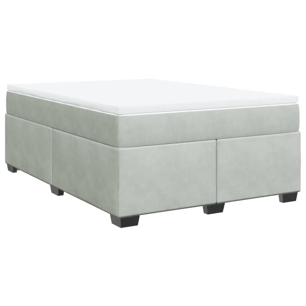 Giroletto a Molle con Materasso Grigio Chiaro 160x200cm Velluto 3285293