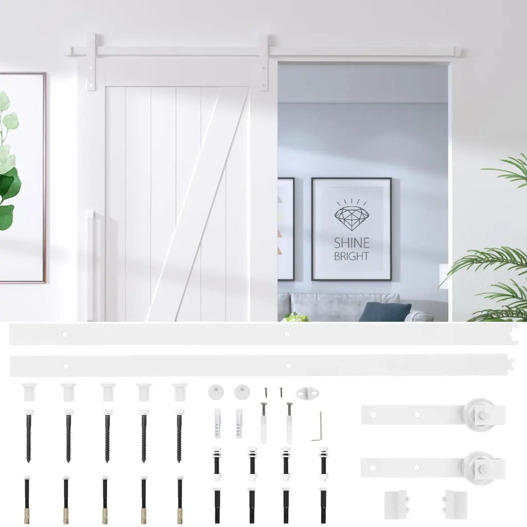 Kit Accessori per Porta Scorrevole 200 cm in Acciaio Bianco CFW7777694