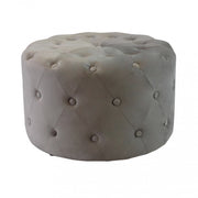 POUF ROTONDO IN VELLUTO TORTORA