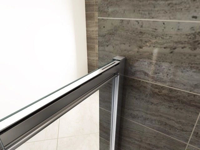 Box doccia in Cristallo 8mm tre lati con trattamento anticalcare e chiusura soft-close - Misura: 80 x 140 x 80 xh195cm