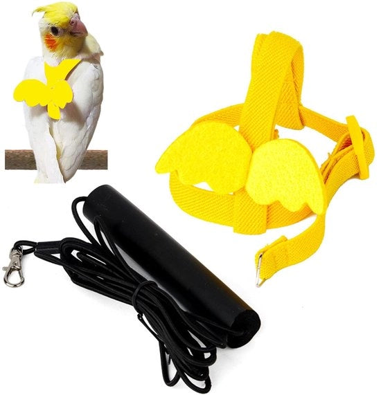 Servizio per uccelli - Collare adattabile - Giallo - Collare per animali - Ideale per piccioni da caccia e piccoli pappagalli