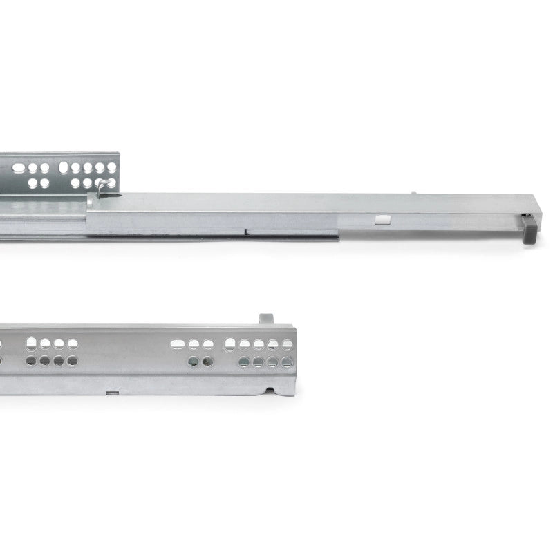 Set di guide per cassetti a scomparsa Silver, estrazione totale, con chiusura soft e aggancio, profondità 290 mm, Acc..