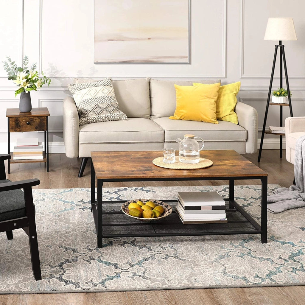 Comodino Industrial Oskar in Legno Rovere e Metallo Nero