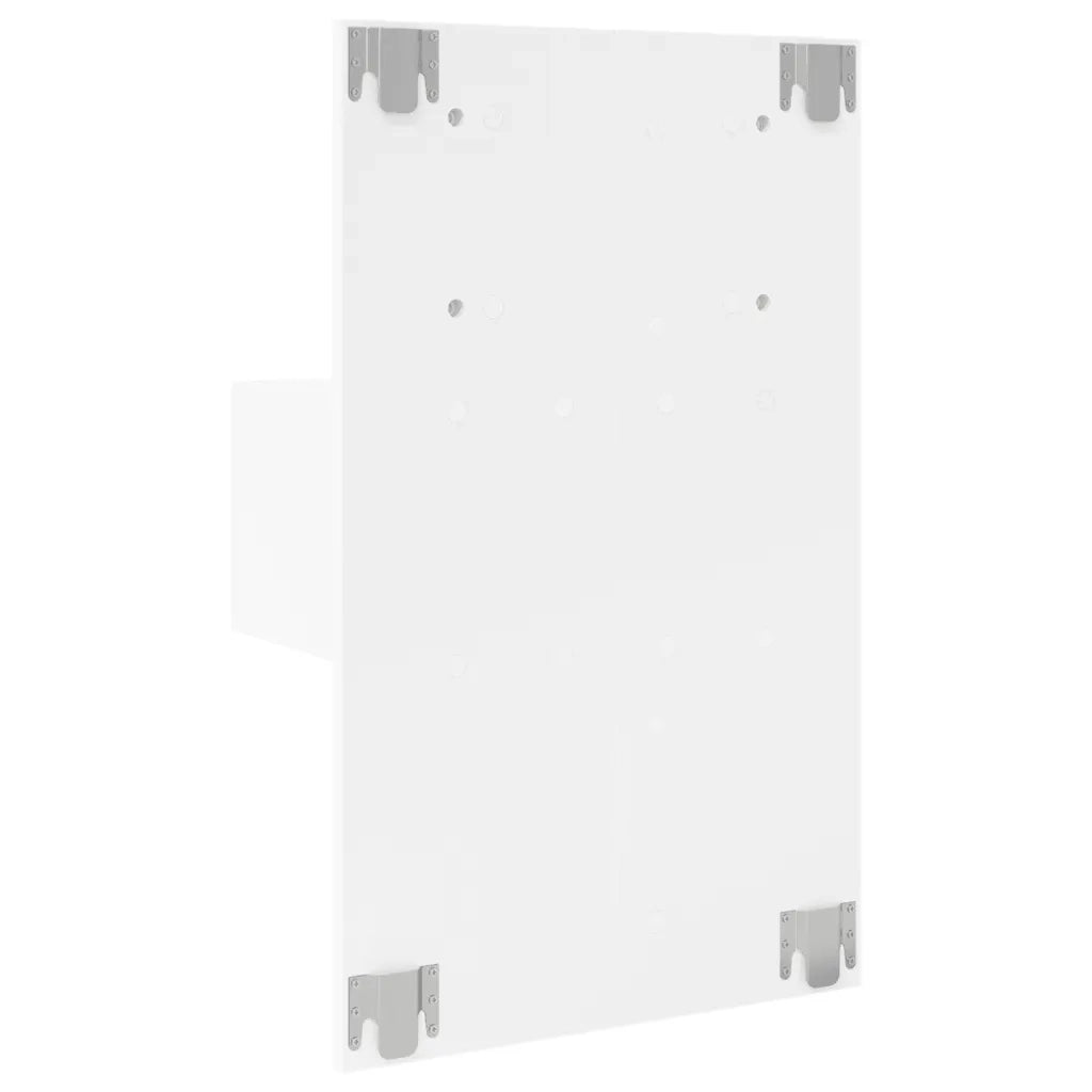 Comodino a Parete con Luci LED-Tavolino da notte sospeso Bianco 195364