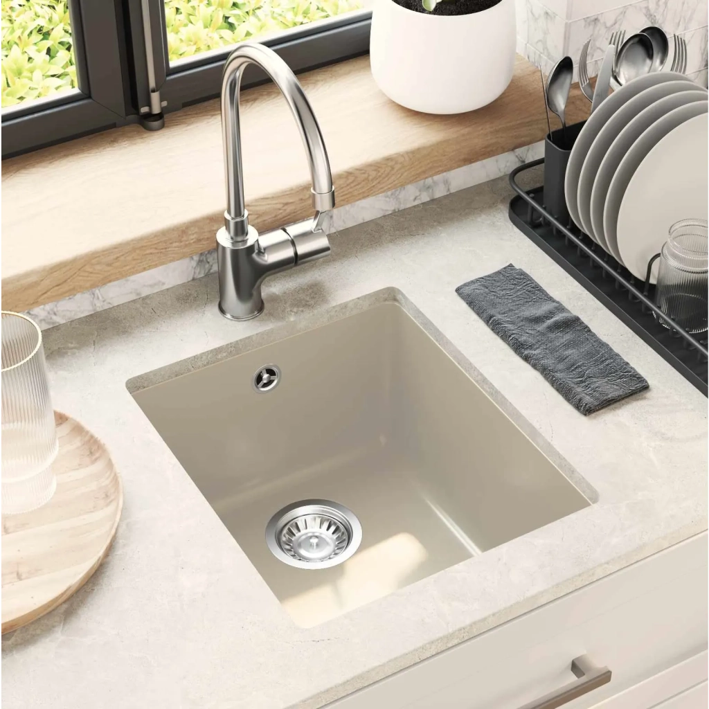 Lavello Beige 370 x 460 mm 80% Quarzo e 20% Resina