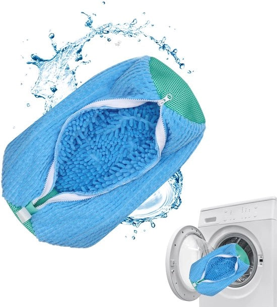 Wasmachine per borse da scarpe, 360° pulizia, assorbimento di shock e silenziante, waschinautoma per borse da scarpe con multi protezione, scarpe riutilizzabili, per tutti i tipi e misure di scarpe (blu - 1 pezzo)