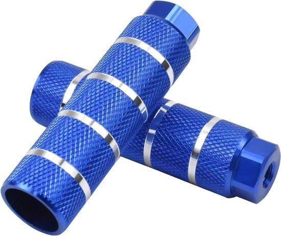 Piedini per Bicicletta in Alluminio Universali 2 pezzi per BMX Stunt - Piedini Posteriori con Suola Antiscivolo per Accessori Bicicletta da Montagna (Azzurro)