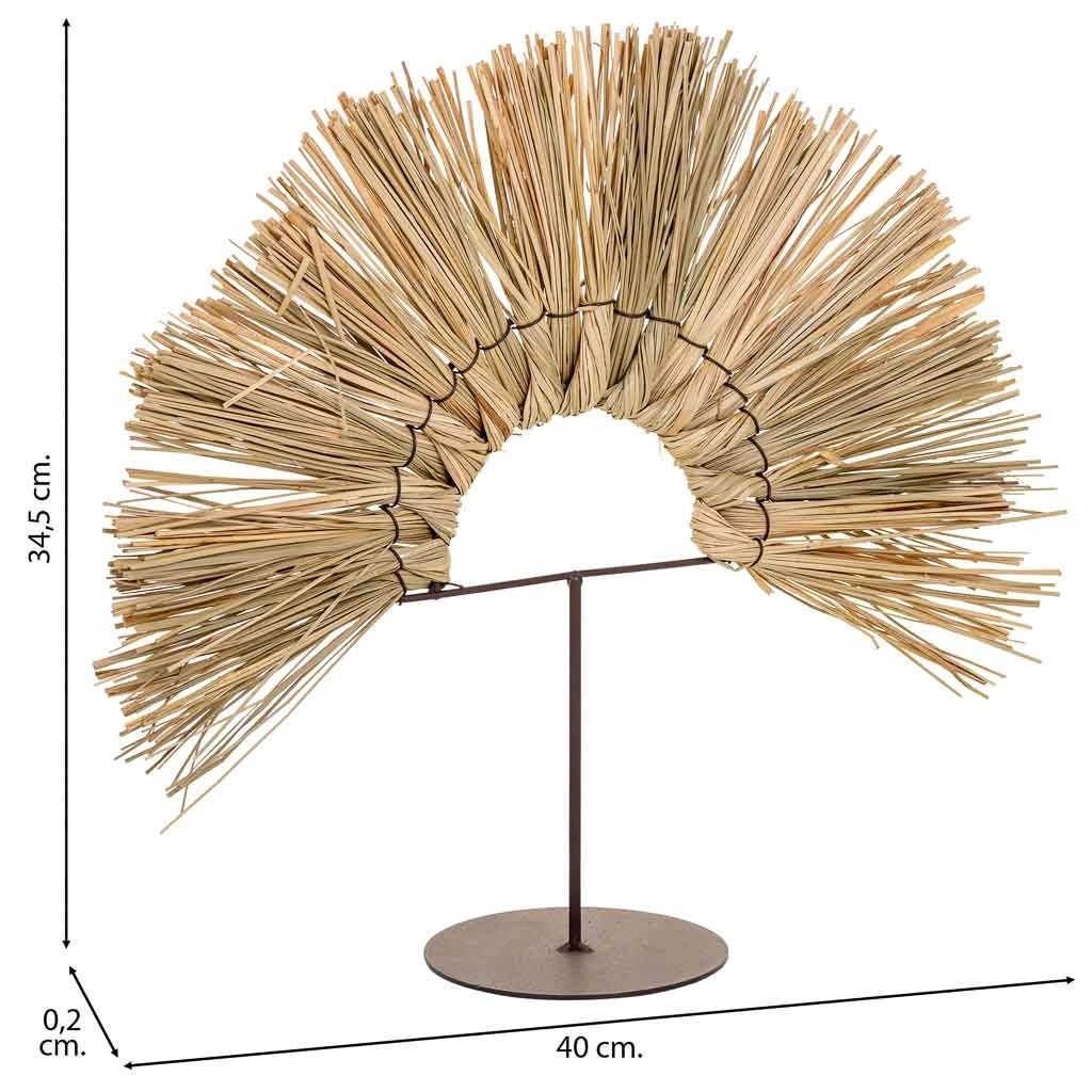 Figura decorativa in fibra naturale marrone 40x02x34,5h