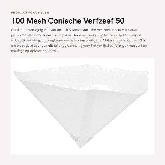 Filtro a sifone 100 Maglia - 50 pezzi - Leggero - Progettazione robusta - Diametro 13,6 cm