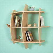 LIBRERIA MENSOLA SCAFFALE IN LEGNO MODELLO PEPE CON 3 RIPIANI FINITURA ACERO L.75  x P.30 x H.75 MADE IN ITALY ORIGINAL LEGNO ITALIA