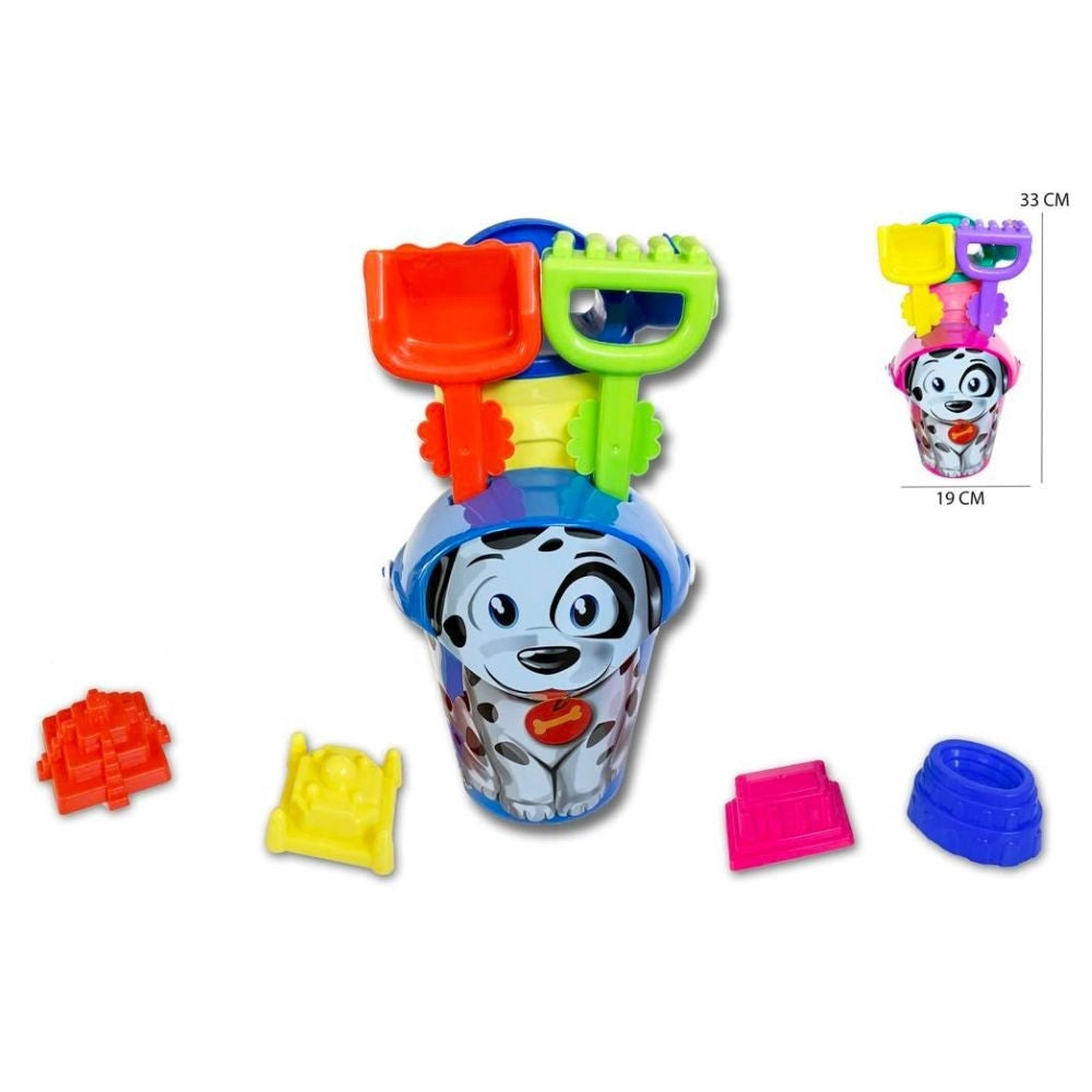 Trade Shop - Secchiello Per Gioco Da Spiaggia Per Bambini Mare Con Paletta Rastrello Formine 115258 -