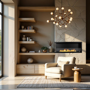 Camino a Bioetanolo da Incasso ad angolo 120x22,4x45 cm Sutri 120 SX Nero