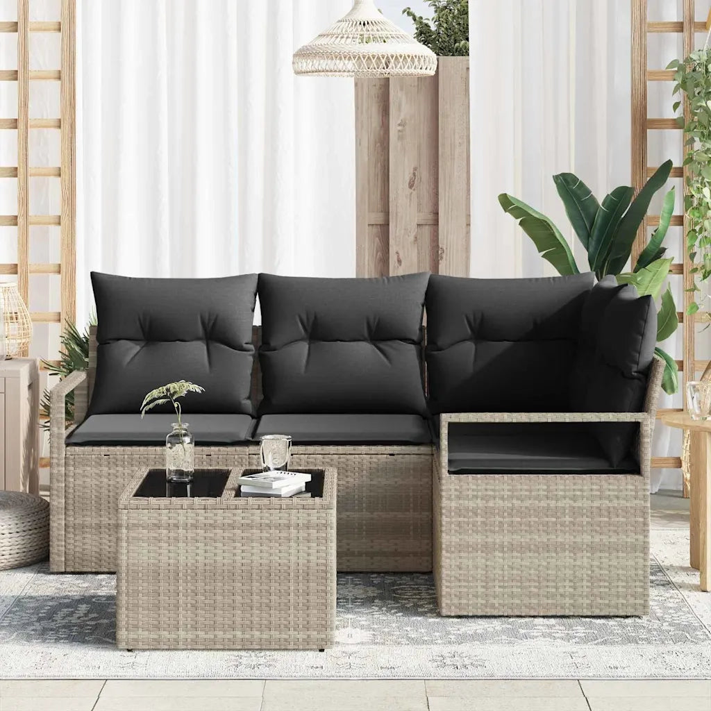 Set di divani 5 pcs Grigio chiaro polyrattan 3346372