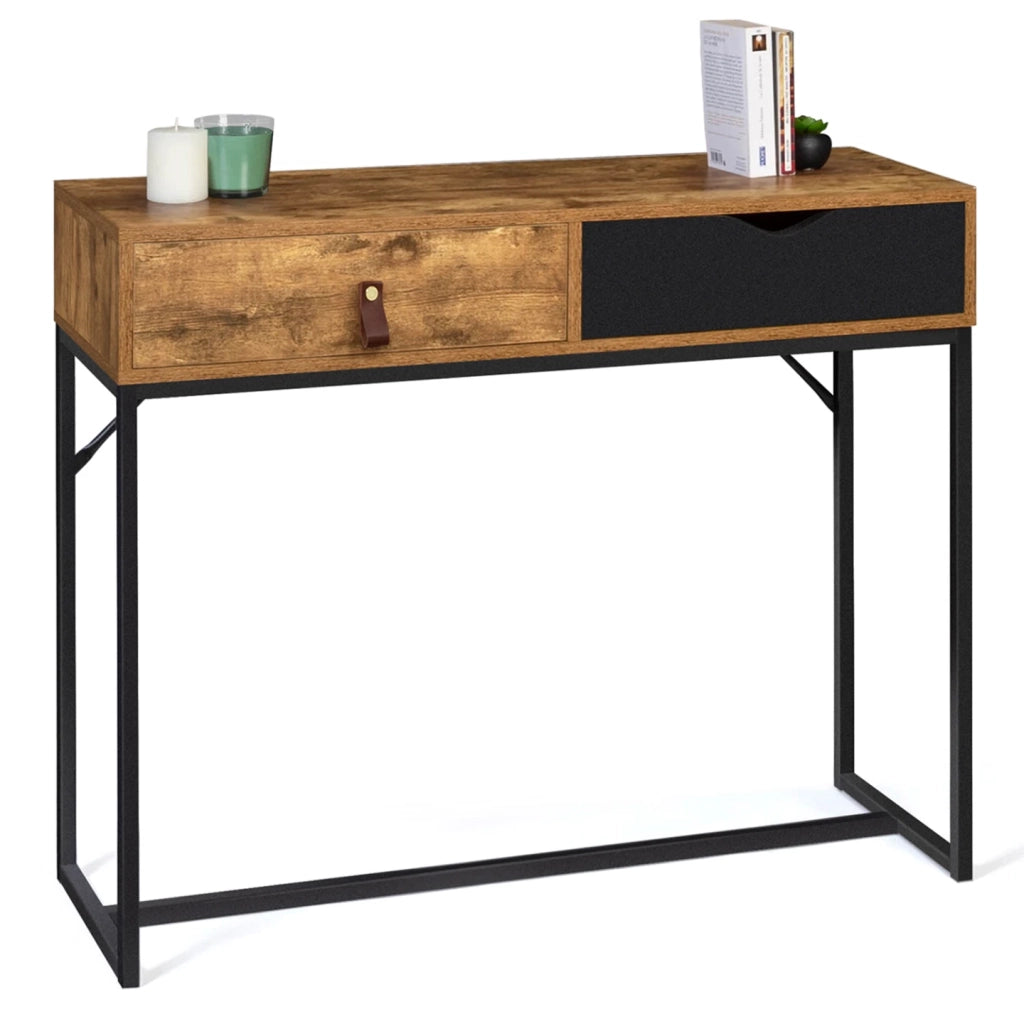 IDMarket - Consolle di design industriale a 2 cassetti CHICAGO
