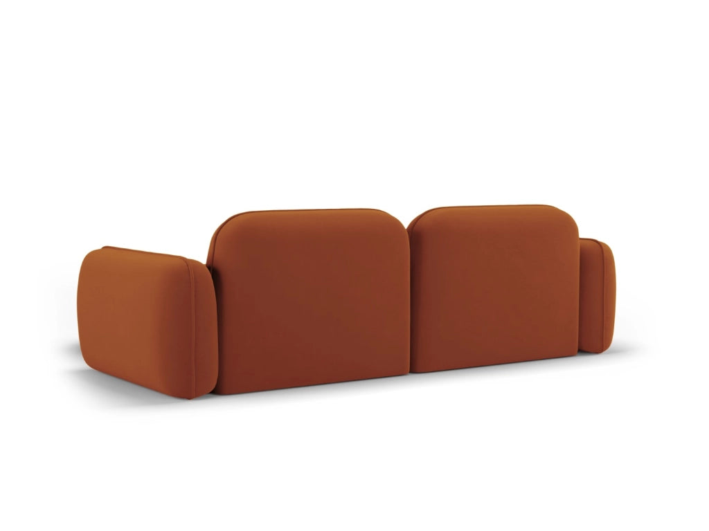 Cosmopolitan Design - Divano angolare modulare destro "Sydney" 3 posti in velluto terracotta 