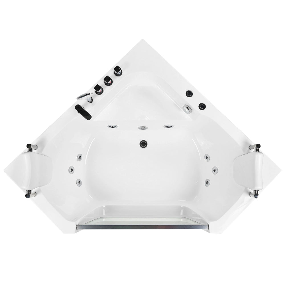Vasca da bagno angolare in acrilico con funzione idromassaggio 1500 x 1500 mm con poggiatesta Design classico