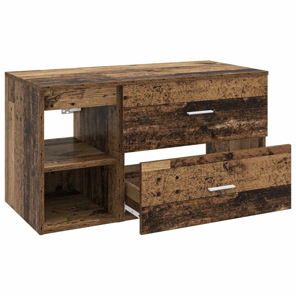 Set di mobili per il bagno 2 pcs Legno antico 3403942