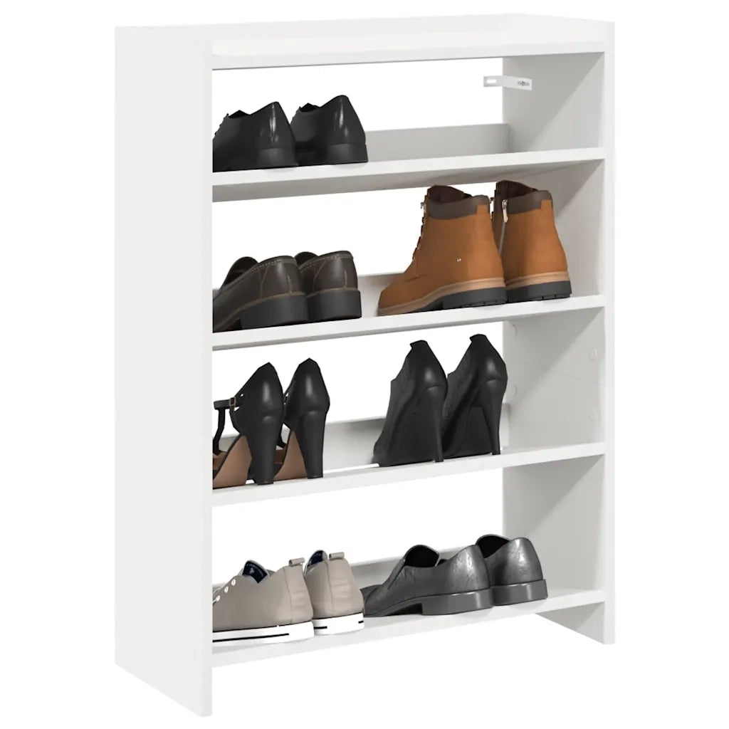 Scarpiera-Scaffale per scarpe Bianca 60x25x81 cm in Legno Multistrato