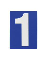 Targa adesiva numero civico 1 - 65X90mm - blu, pannello adesivo in pvc, finitura mat - THIRARD