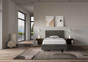 Letto 1 Piazza e Mezzo 120x190 cm con Rete Adele Grigio