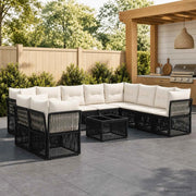 Set Divano da Giardino 11 pz Nero polyrattan 3434272