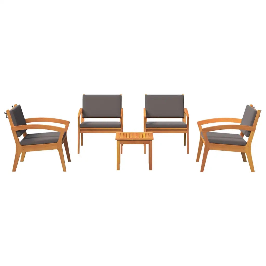 Set bistrot con cuscino 5 pcs Marrone Poliestere 3328620