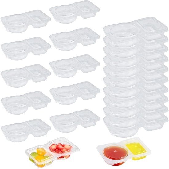 20 pacchi di contenitori per erbe riutilizzabili con coperchio, scatole per snack portatili, confezioni per snack, contenitori per erbe a due compartimenti, contenitori con coperchio per conservazione, riutilizzabili