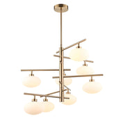 Lampadario Italux Fiorenzo moderno ottone 8xG9 bianco