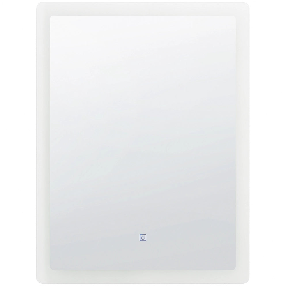 Set di 3 mobili da bagno in MDF bianco con lavabo in ceramica montaggio a parete mobiletto alto specchio rettangolare a LED